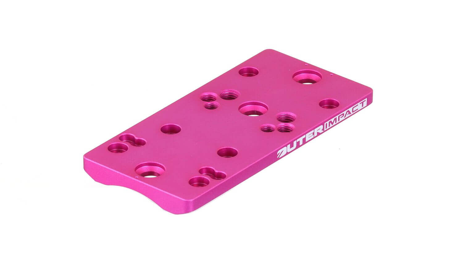 Rosa Aluminium-Montageplatte mit mehreren Bohrungen für vielseitige Anwendungen