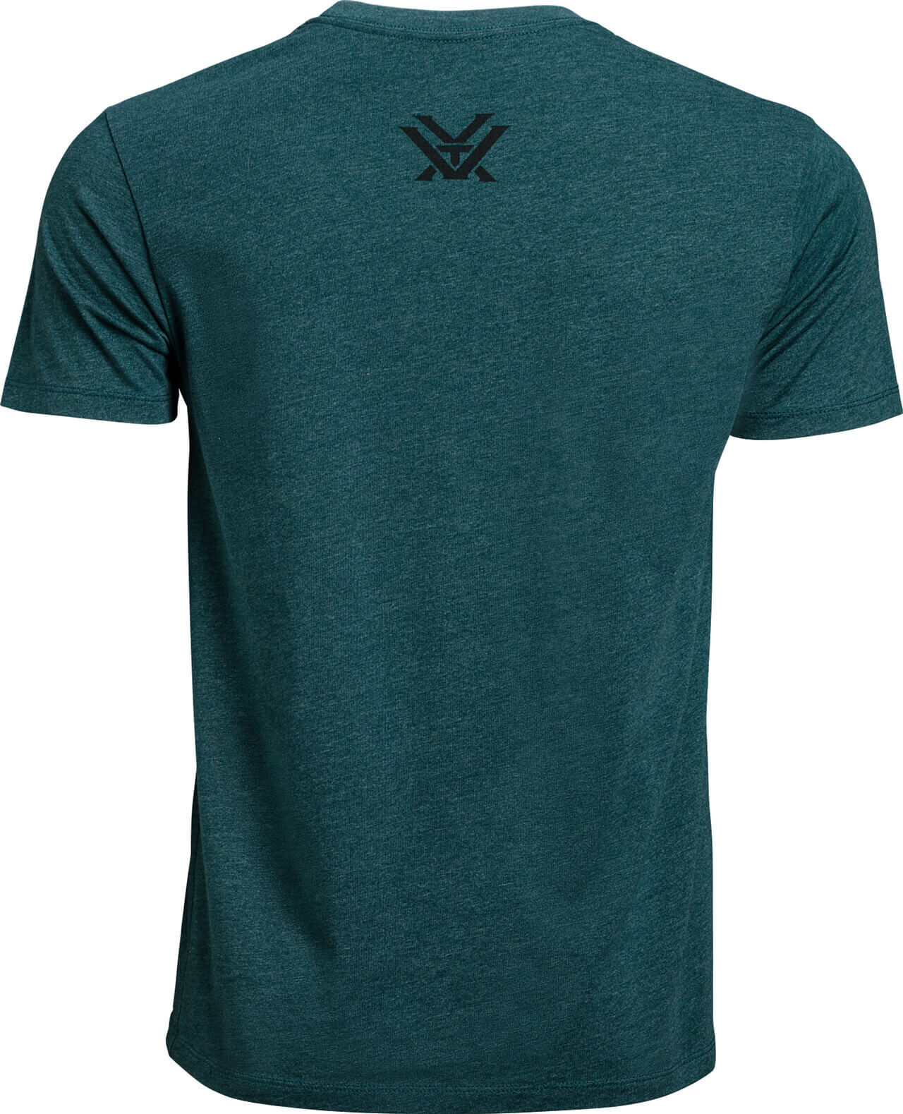 Dunkelgrünes T-Shirt mit Logo auf der Rückseite