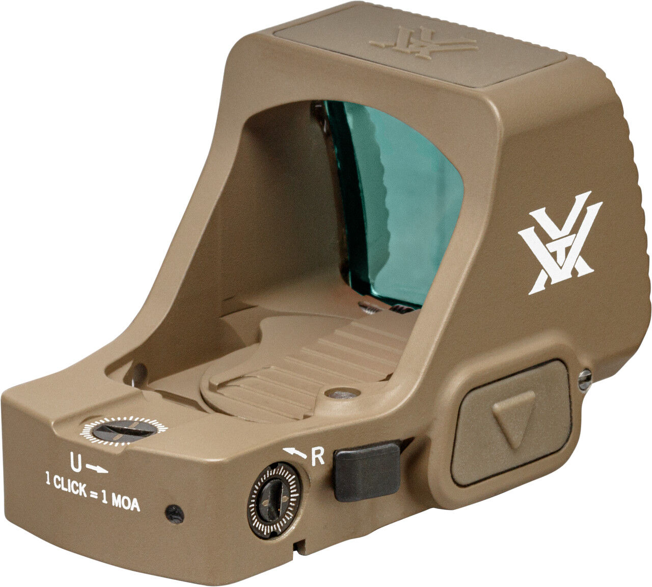 Braunes Vortex Optics Rotpunktvisier mit grüner Linse und einstellbarer Präzision