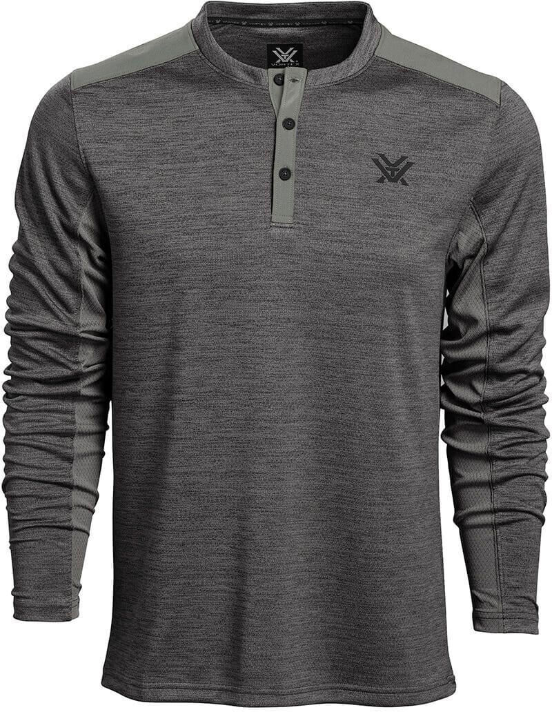 Dunkelgraues Herren Langarmshirt mit Knopfleiste, ideal für Freizeit und Alltag